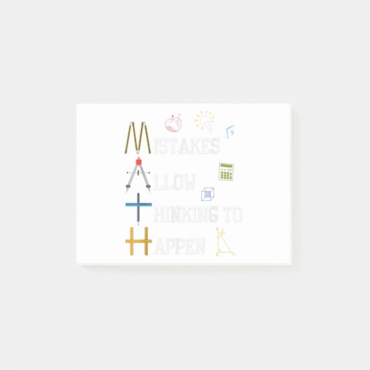 Fehler erlauben es zu denken MATH Lehrer Gif Post-it Klebezettel (Vorderseite)