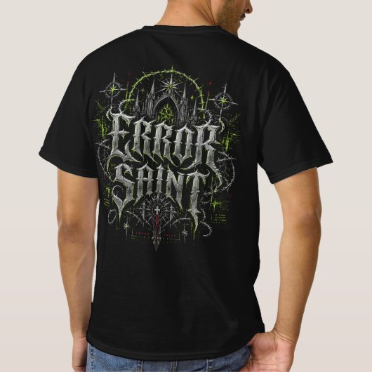 Fehler Heiliger Gotischer Cyberpunk Herren Front & T-Shirt (Rückseite)