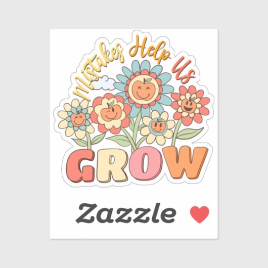 Fehler helfen uns zu wachsen aufkleber (Blatt)