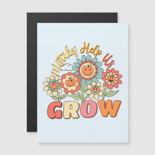 Fehler helfen uns zu wachsen   Spielende Blumenmot Magnetkarte