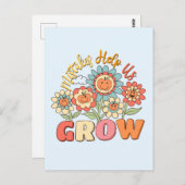 Fehler helfen uns zu wachsen | Spielende Blumenmot Postkarte (Vorne/Hinten)