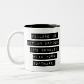 Fehler ist keine Option Zweifarbige Tasse (Links)