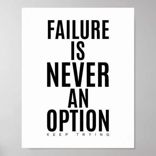 Fehler ist nie eine Option | Motivierend Angebot Poster (Vorne)