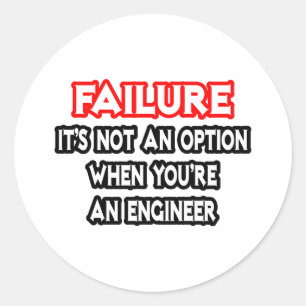 Fehler...Keine Option...Engineer Runder Aufkleber