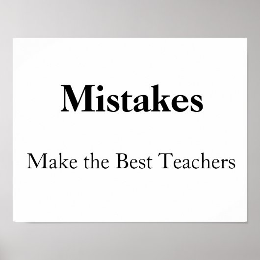 Fehler machen die besten Lehrer Poster (Vorne)