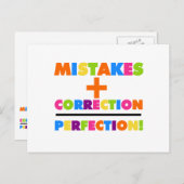 Fehler Plus Korrektur ist perfekt Postkarte (Vorne/Hinten)