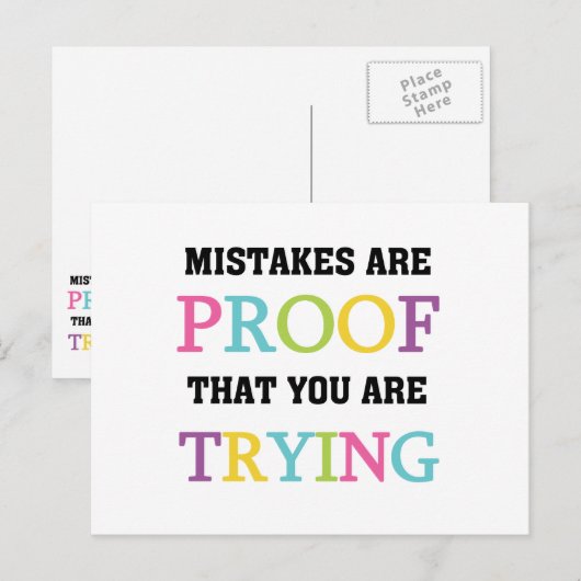 Fehler sind der Beweis, dass du versuchst Postkarte (Vorne/Hinten)