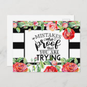 Fehler sind der Beweis, dass Sie versuchen, Rote R Postkarte (Vorne/Hinten)