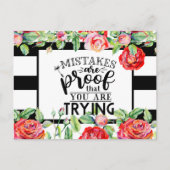 Fehler sind der Beweis, dass Sie versuchen, Rote R Postkarte (Vorderseite)