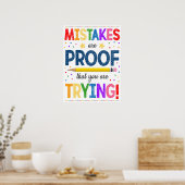 Fehler sind ein Beweis dafür, dass Sie versuchen, Poster (Küche)