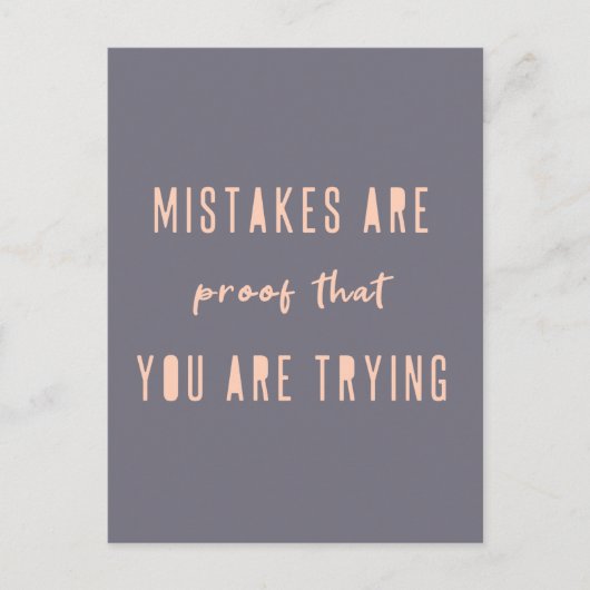 Fehler sind nachweisbar | Modernes Niedliches Lila Postkarte (Vorderseite)