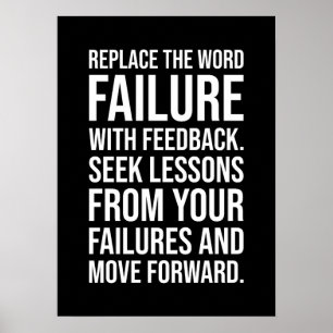 Fehler vs Feedback - Gym, Hustle, Erfolgskontrolle Poster