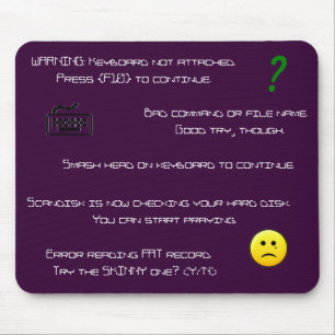 Fehlermeldungen mousepad