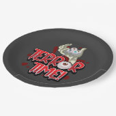 Fehlerzeit Zombie Hand mit Augen Pappteller (Schrägansicht)