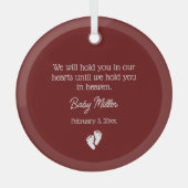 Fehlgeburten/Gedächtnisverlust für Kinder Ornament Aus Glas (Vorderseite)