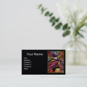 FEHLMASSE MASSE mit Eule, Lila Schwarzes Papier Visitenkarte (Stehend Vorderseite)