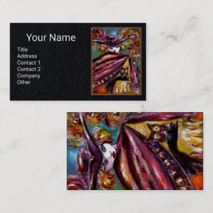 FEHLMASSE MASSE mit Eule, Lila Schwarzes Papier Visitenkarte