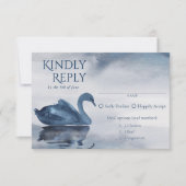 Fehlsichtigkeit | Blue Swan Empfang Entree RSVP Karte (Vorderseite)