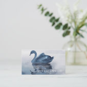 Fehlsichtigkeit | Blue Swan Hochzeitsempfang Begleitkarte (Stehend Vorderseite)