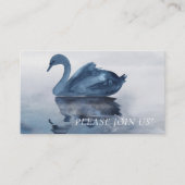 Fehlsichtigkeit | Blue Swan Hochzeitsempfang Begleitkarte (Vorderseite)