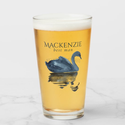 Fehlsichtigkeit | Blue Swan Trauzeuge Keepake Glas (Vorne (Gefüllt))
