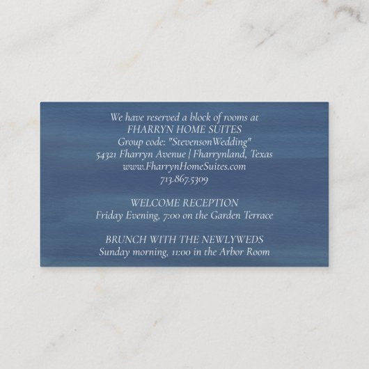 Fehlsichtigkeit | Dusty Blue Swan Guest Detail Begleitkarte (Rückseite)