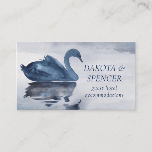 Fehlsichtigkeit | Dusty Blue Swan Guest Detail Begleitkarte (Vorderseite)