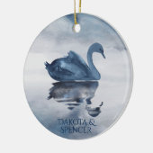 Fehlsichtigkeit | Dusty Blue Swan Keramik Ornament (Links)