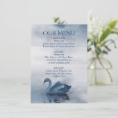 Fehlsichtigkeit | Dusty Blue Swan Lake Empfang Menükarte (Stehend Vorderseite)