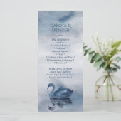Fehlsichtigkeit | Dusty Blue Swan Lake Wedding Programm (Stehend Vorderseite)