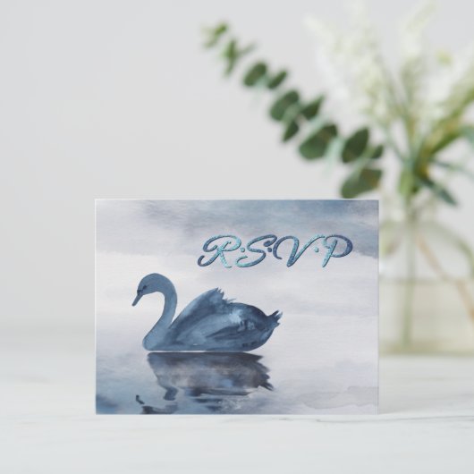 Fehlsichtigkeit | Dusty Blue Swan UAWG Entree Postkarte (Stehend Vorderseite)