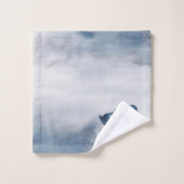 Fehlsichtigkeit | Moody Dusty Blue Swan am See Badhandtuch Set (Waschlappen)