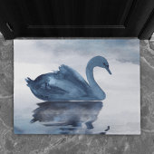 Fehlsichtigkeit | Moody Dusty Blue Swan am See Fußmatte