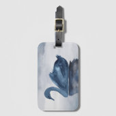 Fehlsichtigkeit | Moody Dusty Blue Swan am See Gepäckanhänger (Vorderseite Vertikal)