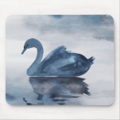 Fehlsichtigkeit | Moody Dusty Blue Swan am See Mousepad (Vorne)