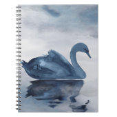 Fehlsichtigkeit | Moody Dusty Blue Swan am See Notizblock (Vorderseite)
