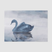 Fehlsichtigkeit | Moody Dusty Blue Swan am See Seidenpapier (Vorderseite)