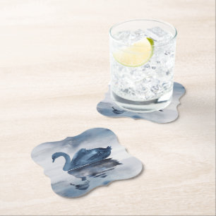 Fehlsichtigkeit Moody Dusty Blue Swan am See Untersetzer