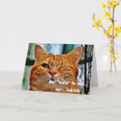 Fehlverhalten Cat Funny Spaß Winking Greeting Karte (Gelbe Blume)