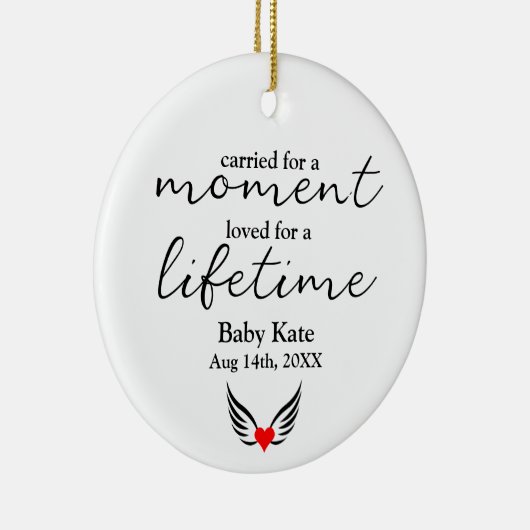 Fehlwagenstillgeburt Angel Wings Baby Loss Geschen Keramik Ornament (Rechts)