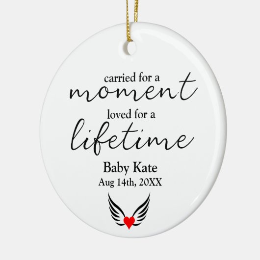 Fehlwagenstillgeburt Angel Wings Baby Loss Geschen Keramik Ornament (Links)