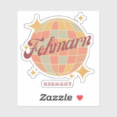 Fehmarn deutsche Ostseeinsel retro Aufkleber (Blatt)