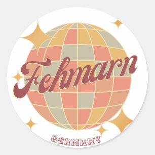 Fehmarn deutsche Ostseeinsel retro Runder Aufkleber