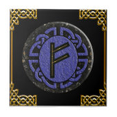 "fehu" älteres futhark fliese (Vorderseite)