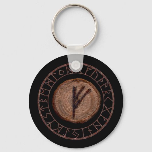 Fehu - Elder Futhark rune Schlüsselanhänger (Vorderseite)