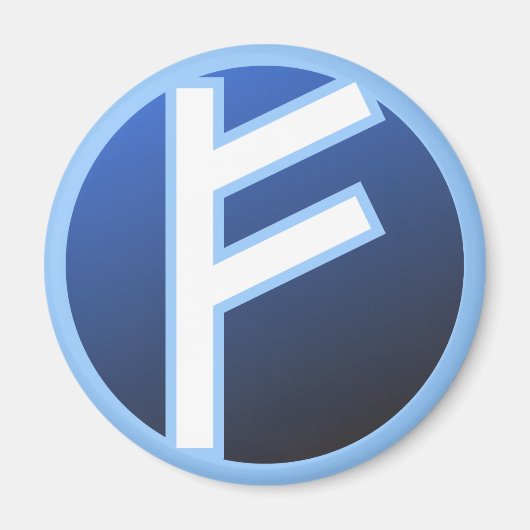 Fehu Feoh Rune Magnet (Vorne)