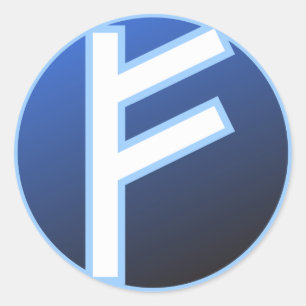 Fehu Feoh Rune Runder Aufkleber
