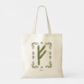 Fehu Rune in Evergreen Branches Personalisiert Tragetasche (Rückseite)