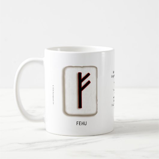 Fehu RuneStone 11 oz. Tasse (Links)