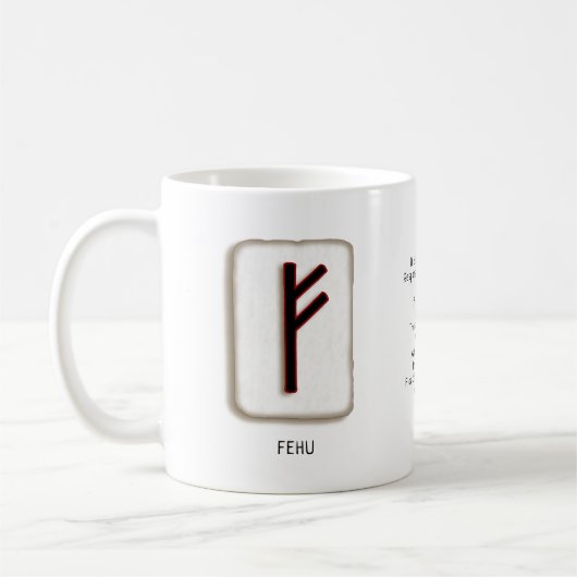 Fehu RuneStone-Tasse Kaffeetasse (Links)